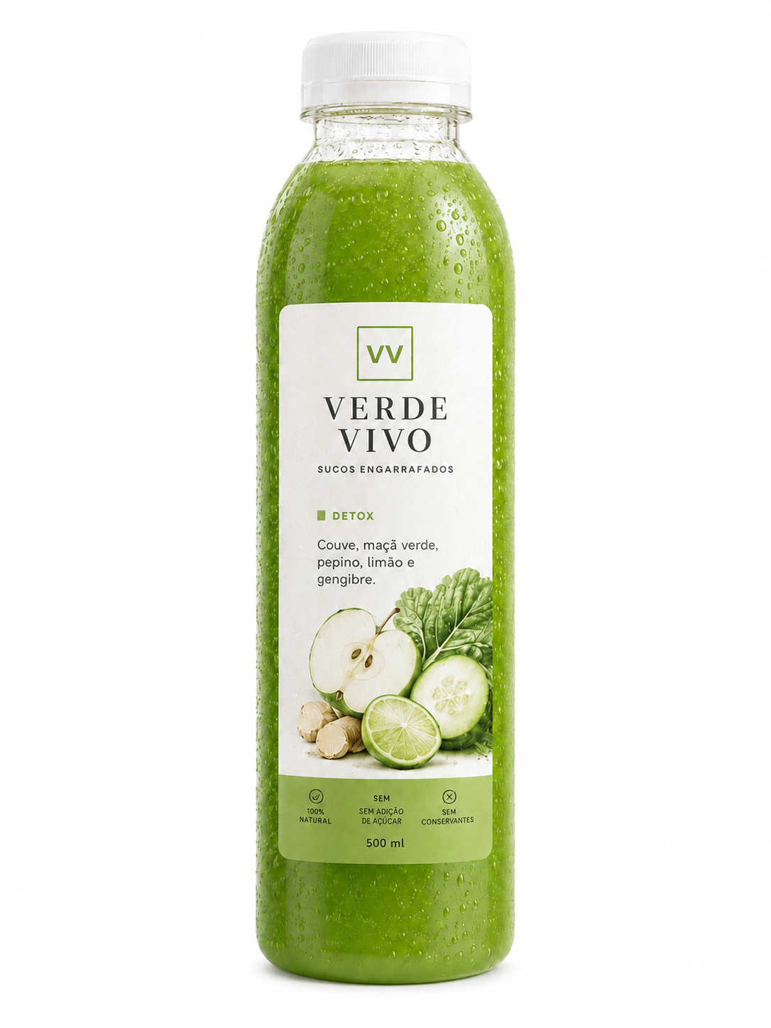 Garrafa Verde Vivo Detox individual